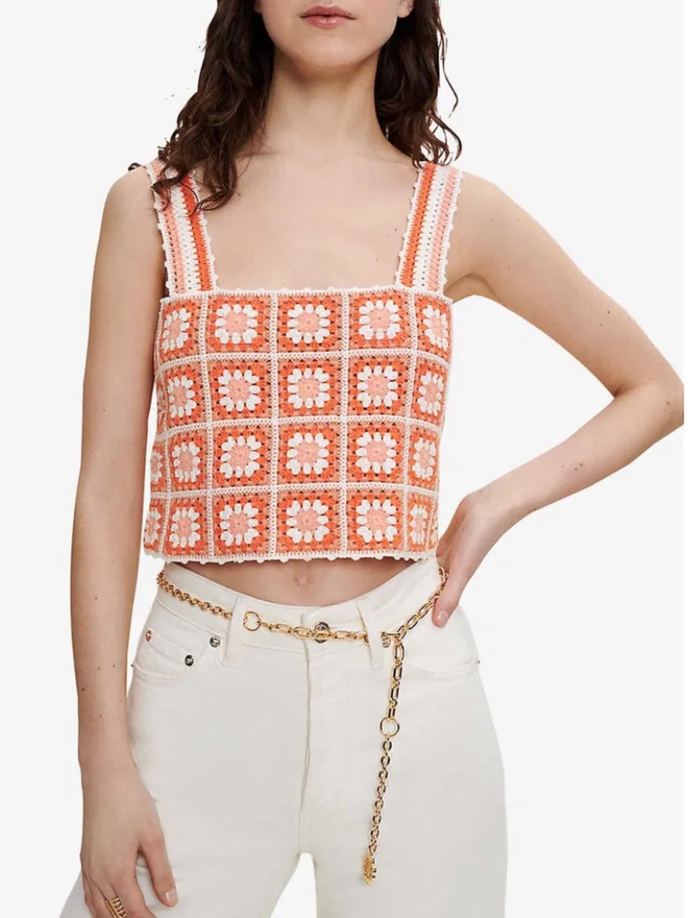 MAJE Matucada Crochet Cotton-Knit Top